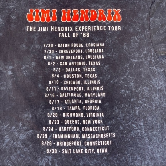 Tie dye JIMI HENDRIX CONCERT TEE Live in Concert Fall of '64 LS Tee Shirt 2XL - Picture 6 of 6